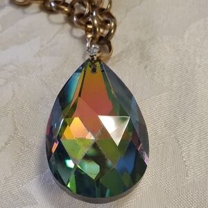 Irridescent Teardrop Pendant Necklace